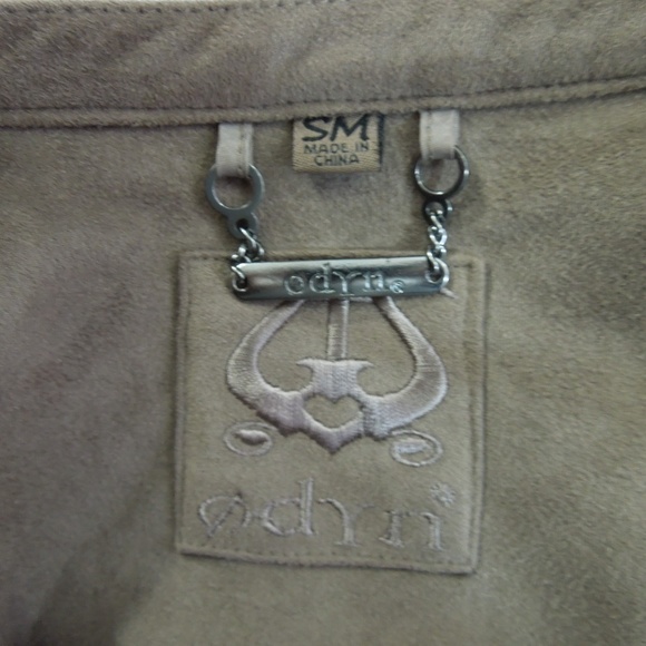 Odyn Dusty Brown Faux Suede Moto Jacket - Picture 5 of 6